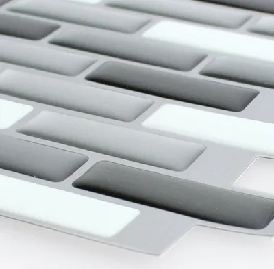 Produktbild von Mosaikfliesen Vinyl 3D Silber Grau Mix 4er Pack