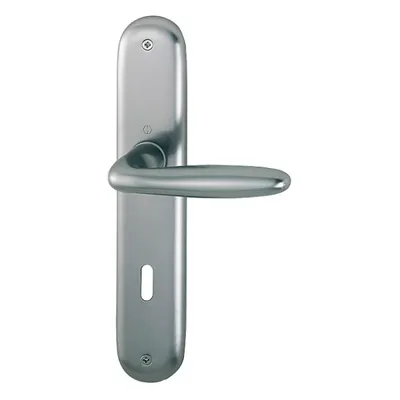 Produktbild von Hoppe Verona Langschildgarnitur Aluminium F9 Stahlfarben 1510/273P, OB Ovalbart