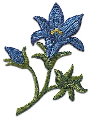 Produktbild von Enzian Blume - Aufnäher, Bügelbild, Aufbügler, Applikationen, Patches, Flicken, Zum Aufbügeln, Größe: 5,5 x 3 cm