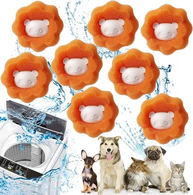 Produktbild von Tierhaarentferner Waschmaschine 8 Stück, Wiederverwendbare Waschbälle Gegen Tierhaare, Fusselfänger Für Kleidung Und Bettzeug
