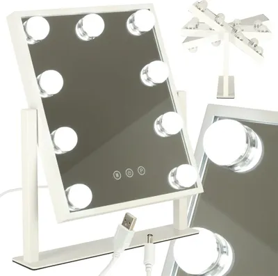 Obrázok produktu pre LED make-up zrkadlo s USB žiarovkami 25x30cm