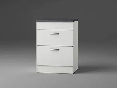 Produktbild von Küchen Schubladenunterschrank mit Arbeitsplatte Lagos UC636-9 in weiß 60 cm breit
