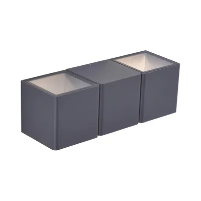 Image de Applique d'extérieur LED MARCEL anthracite 4 W, blanc chaud, 350 lm, aluminium, dimensions : 7,5 x 22,5 x 7,5 cm, IP54, Paul Neuhaus