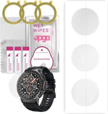 Produktbild von apgo 3 Stück Schutzfolie, klar, kompatibel mit Colmi V69 Smartwatch, Hydrogel Displayschutzfolie mit Positionierhilfe, Displayfolie, robust und kratzfest