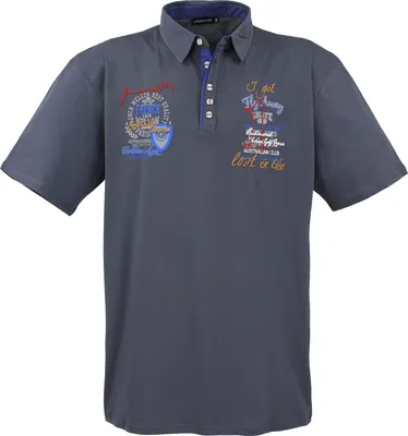 Productafbeelding van Overgroot, trendy polo-shirt met korte mouwen, merk LAVECCHIA, kleur antraciet, maat 8XL