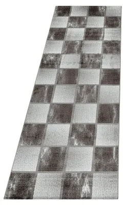 Produktbild von Teppich Läufer Wohnzimmer Braun 80x250 Kariertes Design