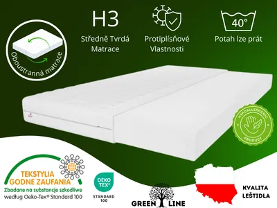 Obrázek produktu pro Dětská matrace 80x160 cm, dětská matrace do postýlky, výška cca 10 cm, stupeň tuhosti H3, barva: bílá, včetně potahu