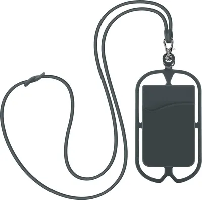 Immagine prodotto di Custodia universale per smartphone con catena e portacarte NeckPouch Grigio scuro
