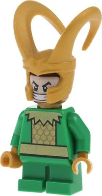 Produktbild von 1x Lego Minifigur Super Heroes Mighty Micros Loki Beine kurz Helm 76091 sh0486