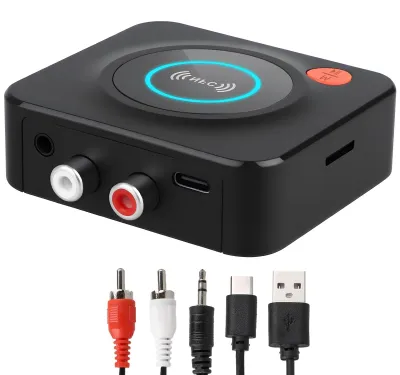 Productafbeelding van Bluetooth 5.1 ontvanger voor muziekstreaming, draadloze audio-adapter met 3,5 mm RCA