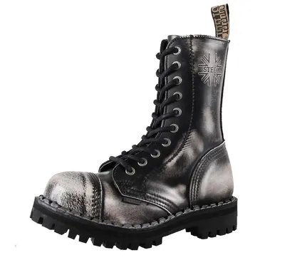 Produktbild von Steel - Rub Off - 10-Loch Boots schwarz/weiß