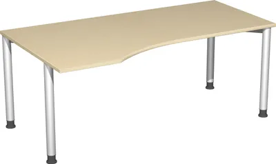 Produktbild von Geramöbel PC-Schreibtisch links höhenverstellbar, 1800x1000x680-800, Buche/Silber, S-555306-BS