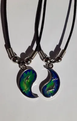 Produktbild von Pärchen Stimmungsketten Delfine, Kette Anhänger Modeschmuck Ketten Geschenke Schmuck, 1 Set = 2 Ketten