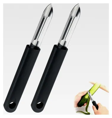 Produktbild von 2er Set Edelstahl Sparschäler mit Doppel-Klinge für Kartoffeln und Gemüse