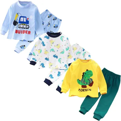 Imagen del producto de Pijama térmico para niños - Set de 3 - Algodón - Con parte superior