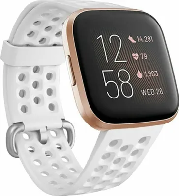 Produktbild von Strap-it Fitbit Versa / Versa 2 Silikonband mit Löchern (Weiß) - Große: S/M