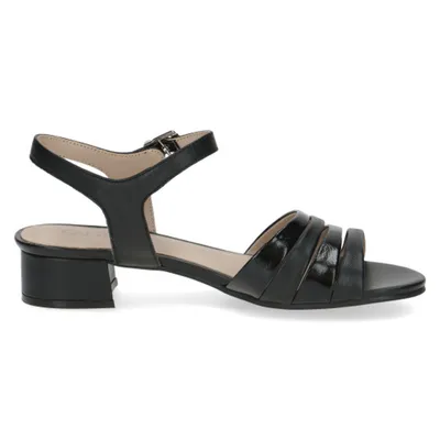 Produktbild von Caprice Damen Sandalette Schnalle Leder kleiner Blockabsatz 9-28206-44, Größe:37.5 EU, Farbe:Schwarz
