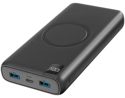 Image de Strex Powerbank avec chargeur sans fil Qi - 27.000 mAh - Charge rapide 22.5W - Charge sans fil - USB-A/USB-C - Indication LED - Powerbank universelle compatible avec iOS/Android