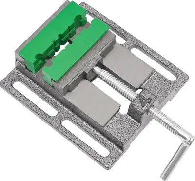 Produktbild von Maschinenschraubstock - Präzisions-Bohr-/Fräs-Schraubstock 100 mm - 360° drehbar - 2 magnetische Schutzbacken - Hellblau