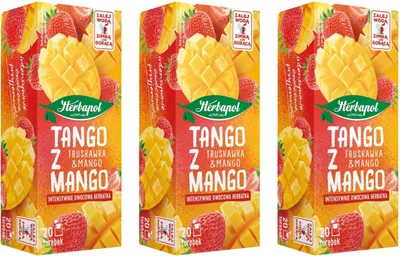 Produktbild von Herbapol Erdbeere Mango Tee 60 Teebeutel - Früchtetee Mischung - heiß & kalt
