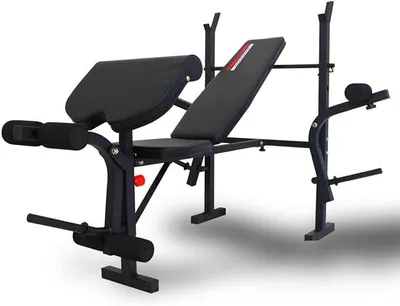 Produktbild von TrainHard klappbare Hantelbank mit Hantelablage, Curlpult, Butterfly und Beincurler - Geeignet für Einsteiger für Zuhause bis 200 kg Belastbar