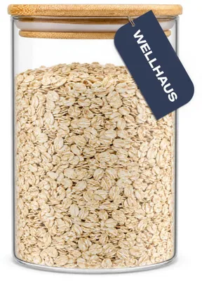 Obrázok produktu pre WELLHAUS Sklenená dóza na skladovanie potravín, objem 1000 ml, s bambusovým vekom