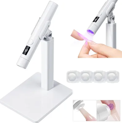 Produktbild von 2-in-1 Mini-UV-Lampe für Gel-Nagellack, tragbare 3W LED-Nagellampe, 20s/60s Zeitmodi, USB-Aufladung, geeignet für Anfänger-Heimwerkersalons, Weiß
