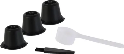 Image de Capsules Nespresso réutilisables - Set de 3 capsules rechargeables en acier inoxydable - Compatible avec les machines Nespresso - Noir mat
