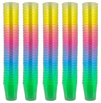 Shotgläser aus Kunststoff, 160 Stück, 29 ml, Regenbogen, spülmaschinenfest