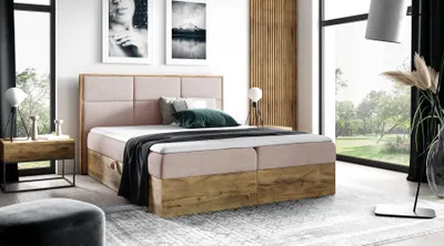 Produktbild von Boxspringbett CHANTELLE 2 – 200x200, Rosa + GRATIS Topper