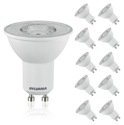 Produktbild von SYLVANIA GU10 LED Warmweiß 4W | großer Abstrahlwinkel 110° | 10er Pack | GU10 45W Ersatz | 3000K | Leuchtmittel 320 lm