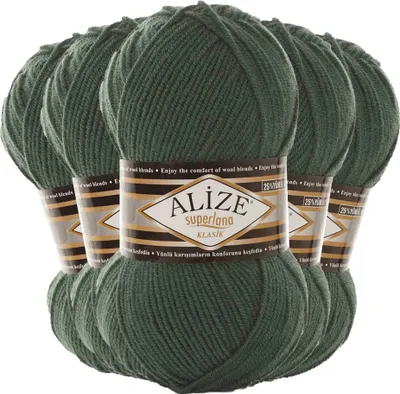 Produktbild von 5 x 100g Strickgarn Alize Superlana Klasik 25% Wolle, Farbwahl