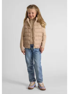 Produktbild von Minoti Weste gesteppt Kapuze Beige Gr. 116 für Mädchen