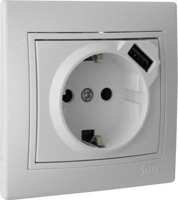 Zdjęcie produktu dla Solera ERP60USB-U Gniazdo wtykowe, 50 W, 250 V, białe