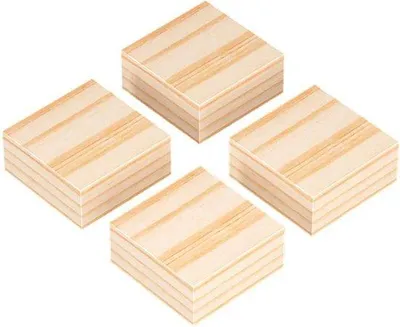 Immagine prodotto di Rialzi in legno massello per mobili (4 tipi): rialzi per tavoli, rialzi per panche, rialzi per letti con tappetini antiscivolo; aumentano l'altezza di 1-5 cm (5 × 5 × 1 cm).