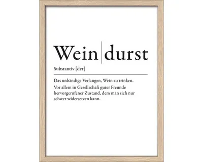 Produktbild von Gerahmtes Bild Weindurst Definition 33x43 cm
