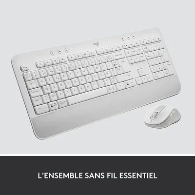 Obrázok produktu pre Logitech 920-011023, Bezdrôtový, Bluetooth, Membránový spínač kláves, AZERTY, Biela, Obsahuje myš