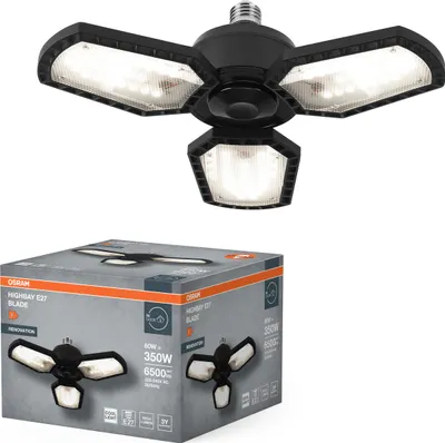 Obrázok produktu pre LED stropné svietidlo OSRAM, pätica E27, 60W, 4000K, energetická trieda: F, 6500 lm, krytie IP20, čierna farba