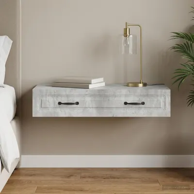 Productafbeelding van vidaXL Wandgemonteerde bijzettafel, betonkleur, 87,5 x 34,5 x 17 cm