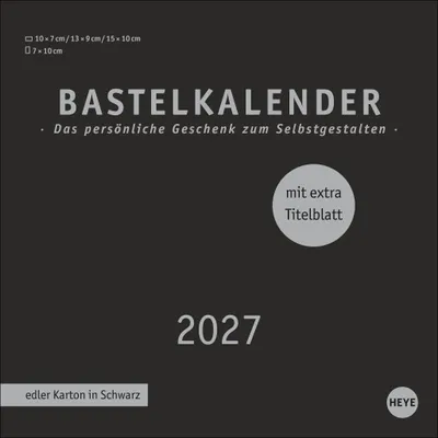 Produktbild von Heye Bastelkalender 2027 Premium schwarz 17,5x17,5cm