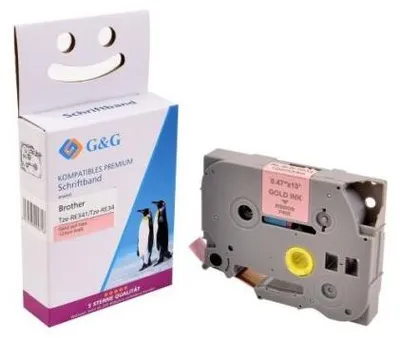 Image de Bande d'impression G&G Seiden compatible avec Brother TZe-P34P