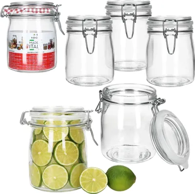 Obrázek produktu pro 6x zavařovací sklenice NORMA 750 ml ze skla s otočným víčkem vzduchotěsné zavařovací sklenice
