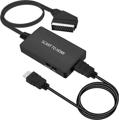 Image de Adaptateur SCART-HDMI avec câble HDMI - Adaptateur vidéo pour Sky/DVD/décodeur - Tuner HDTV - Câble SCART et câble HDMI
