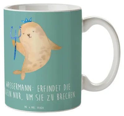 Produktbild von Mr. & Mrs. Panda Tasse Wassermann Freigeist - Meeresbrise - Geschenk, Becher, Horoskop, Kreativität, Geschenke Astrologie, Rebellion, Sternzeichen, Kaffeetasse, Teetasse