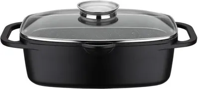 Obrázok produktu pre GSW univerzálny pekáč Gourmet GRANIT 33x21cm, hliník, sklo, univerzálny pekáč s aromatickým skleneným vekom ø cca 33 x 21 x v 11,5cm