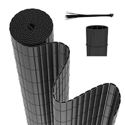 Produktbild von Yakimz PVC Sichtschutzmatte Outdoor Balkonverkleidung Wetterfest UV-Schutz Sichtschutzzaun Balkon Terrasse Windschutz Sichtschutz  für Balkon Garten Markise Zaun Terrasse mit Kabelbindern Grau 80x500cm
