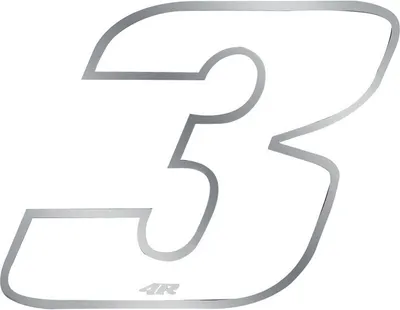 Immagine prodotto di Adesivo numero di gara per moto "3" bianco 27 x 37 mm