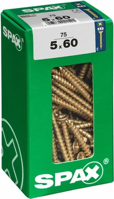 Produktbild von SPAX-Schraubenkasten Holzschraube Flachkopf (5 x 60 mm) (5.0 x 60 mm)