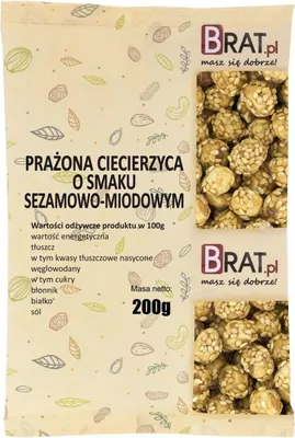 Zdjęcie produktu dla Prażona ciecierzyca o smaku sezamowo-miodowym 200g