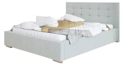 Obrázek produktu pro Ložnice Postele Imitace kůže postel postel 180 x 200 cm šedá nová